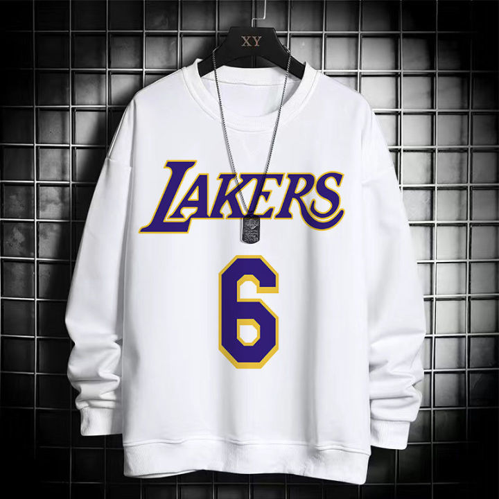 NBA เสื้อเจอร์ซีย์ฤดูใบไม้ผลิและฤดูใบไม้ร่วง Lakers James เสื้อกันหนาว ...