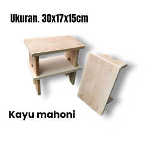 kursi jongkok kayu mahoni/dingklik kayu/kursi kayu ukuran 30x17x15cm