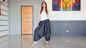 กางเกงแม้วผ้าฝ้าย กางเกงขาจั๊มลายริ้ว กางเกงอลาดิน กางเกงฮาเร็ม กางเกงแขก กางเกงแม้ว กางเกงม้ง Natural Cotton Harem Aladin Genie Pants