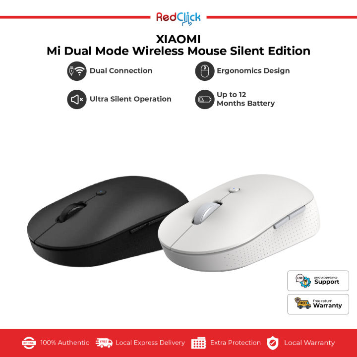 Xiaomi Mi Dual Mode Wireless Mouse Silent Edition 1300 DPI Bluetooth ...