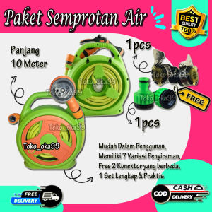 SELANG AIR DAN SEMPROTAN AIR GULUNGAN 10 METER / MICRO HOSE REEL SET + SELANG AIR 10 METER MURAH