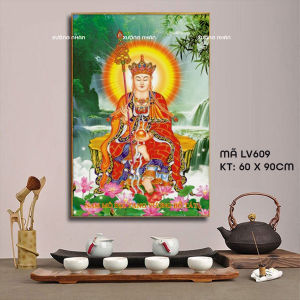 Tranh đính đá Địa Tạng Vương Bồ Tát - LV609 - 60x90cm- tranh chưa đính