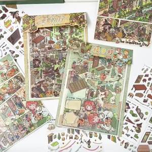 3D Miniature Scene Stickers - 3D layered look - layered decorative stickers - for journaling scrapbooking and DIY collage - creative DIY supply - easy to organise and suitable for everyday projects