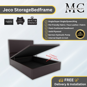 Mattress Concept Jeco Storage Bedframe Pet Friendly Fabric/FauxLeather/Fabric All Size Available