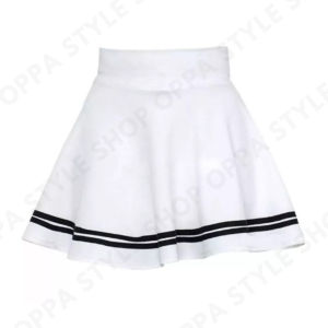 Oppa Style Shop Rok Pendek List Putih Jumbo Big Size | Rok Olahraga Rok Mini Tennis Senam Zumba