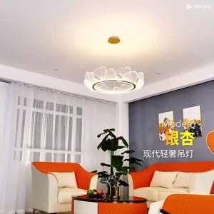 IGDL Modern LED chandelier gold lotus leaf shape pendant lamp malist living room dinning room pendant light remote control dimmable hanging lamp bedroom ho room decorative lighting lamp