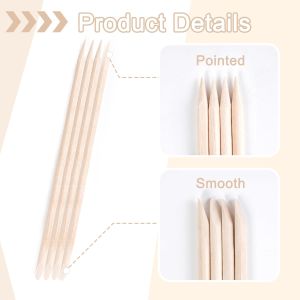 400 Pcs Orange Sticks for Nails 4.5 Inch Wood