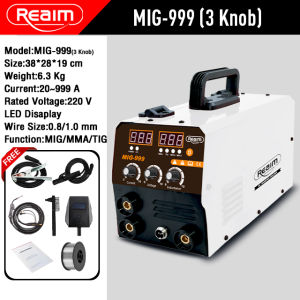 REAIM Welding Machine ARC/MIG/TIG 3 in 1 welding machine MIG-999 IGBT DC Inverter With Free Welding Machine Accessories Welding Tools