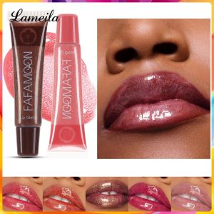 Lameila 5 Colors High Pigment Lip Gloss Moisturizing Smooth Texture Water Mirror Glossy Liquid Lipstick Plumping Lip Makeup