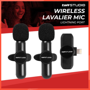 COD TaffSTUDIO Wireless Lavalier Microphone Vlogger Lightning 2 Mic 2.4GHz - G10 / mic wireless lavalier / Saramonic mikrofon microphone youtuber murah untuk konten suara jernih untuk kabel jarak jauh iphone