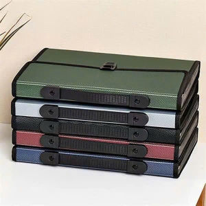 Cặp Đựng Tài Liệu 12 Ngăn Deli A4-5556 Chính Hãng – Nhựa Cứng Cao Cấp Chống Thấm Nước Có Quai Xách Tiện Lợi