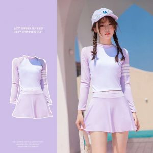 【ชุดว่ายน้ําเด็ก]】ชุดว่ายน้ําวันพีช แบบแห้งเร็ว แฟชั่นฤดูร้อน สําหรับเด็กผู้หญิง ชุดว่ายน้ำวันพีช+กระโปรง 8131