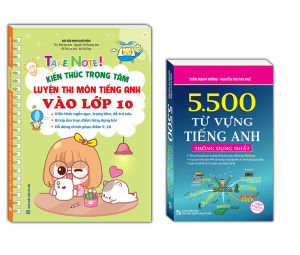 sách - combo 2c TAKE NOTE! Kiến thức luyện thi môn Tiếng Anh vào lớp 10 ( KHÔNG lò xo) + 5500 Từ vựng tiếng anh - K MÀU