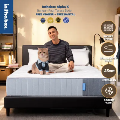 INTHEBOX ALPHA X - Kasur Springbed - FREE Bantal - Ukuran kasur 90x200 100x200 120x200 140x200 160x200 180x200 200x200