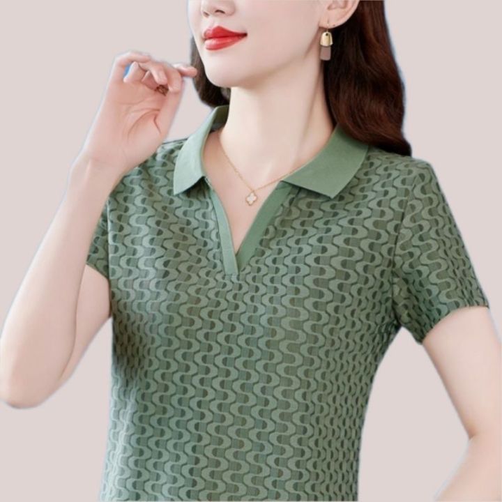 Women's POLO Top Fashion Stylish Summer T-Shirt Short Sleeve Lazada PH