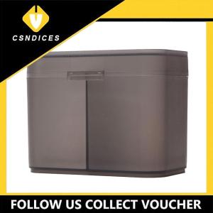 [Csndices] กล่องเก็บที่ใส่สำลีแผ่นเช็ดเล็บกล่องเก็บอุปกรณ์จัดเก็บแปรงแต่งหน้าสองช่อง