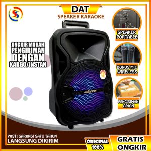SPEAKER BLUETOOTH SPEAKER KARAOKE SPEAKER PORTABLE DAT DT 1210FT 12 INCH DAT DT 1210 FT MIC WIRELESS ORI