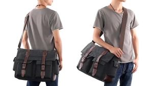 [DaintreeC] Túi Messenger Công Sở Nam Túi Đeo Vai Nam Túi Đeo Chéo Vải Canvas Cổ Điển Túi Du Lịch Văn Phòng Phong Cách Retro Thường Ngày