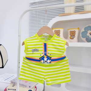 [ 8-25 ký ] Bộ Cộc Tay Thun Lanh Sọc Dệt Viscose Dày Dặn mịn mền mại cho bé trai bé gái mặc ở nhà mặc đi học chất vải mềm mịn đáng yêu phù hợp cho bé mặc ở nhà