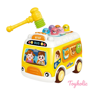Đồ chơi đâu đời phát triển kĩ năng 4 in 1 đập chuột xe bus nhét chữ âm nhạc cho bé bộ quà tặng bé trai bé gái toy