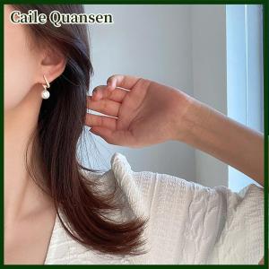 Caile ต่างหูไข่มุกแฟชั่นระยิบระยับสไตล์เกาหลี1คู่ต่างหูไข่มุกพลอยเทียมสำหรับผู้หญิงต่างหูเครื่องประดับแบบเรียบง่ายต่างหูสำหรับตกแต่งสุภาพสตรี
