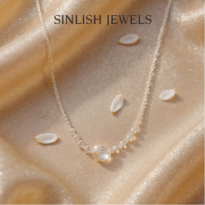SINLISH Natural White Crystal Necklaces Minimalist Jewelry