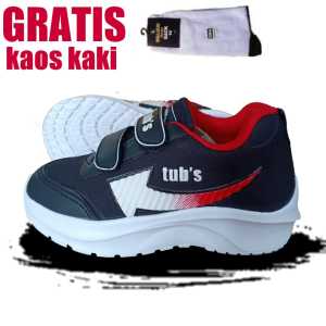 Sepatu Sekolah Anak Laki Laki Perempuan Cewek Cowok Warna Hitam Murah Tali Perekat Rekat Velcro Kecil Tanggung Umur Usia PAUD TK SD SMP SMA Kelas 1 2 3 4 5 6 7 8 9 0 Tahun-KIDZTUBS1454