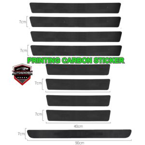 9Pcs Print Carbon sillplate pelindung pijakan pintu samingbagasi mobil wuling alvez