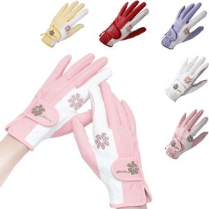 NOWNICE A Pair Anti-slip Golf Gloves Enhanced Grip Breathable Ladies Golf Gloves Premium Comfortable Golf Accessories for All Weather