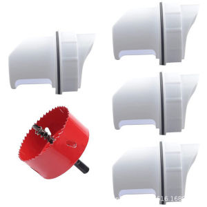 Chicken Feeder Kit 4 Ports And Hole Saw DIY Food Feeding Poultry Pro Feeder Kit