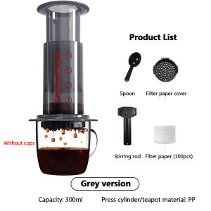 CLEAR & COLORS Coffee and Espresso Maker Coffee pour-over kettle with 100 pcs Coffee Press Paper Filters