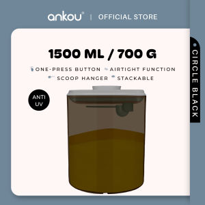 ANKOU Airtight Milk Powder Food Container with Anti 90% UV Protection - Circle Black (1500ml)