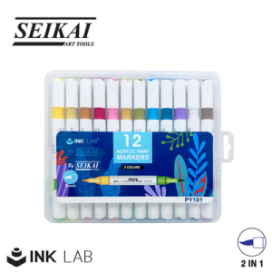 ชุดปากกาอะคริลิค 12ด้าม 24สี INKLAB