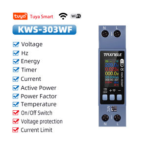 TUYA WiFi AC monitor 110V 220V Over Voltage Current Protection KWH Energy Temperature Meter Relay Switch Circuit Breaker