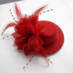 NEXTYOO Feathers Kids Fascinators Hats Makeup Prom 13cm Flower Pillbox Hat Fashion Hair Accessories Headwear Hats Party