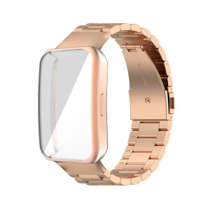 Stainless Steel Strap For Huawei Band 10 Strap TPU Plated All-Around Screen Protector Cover Bumper Protective Full Cover For huawei band 9 band 8 band 7 smart band Protective Cover