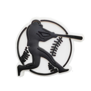 baseball suit   Clog accessories pvc Soft rubber cute sports shoe flower buckle DIY Shoe decoration buckle 7 Word buckle