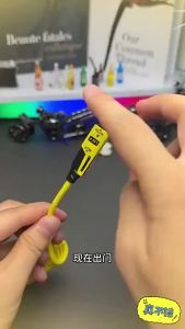[OKLIFE. SG]65W Fast Charging 4-in-1 Spring Data Cable Retractable Coiled Multi Charger Cord For  Car Use
