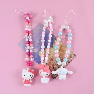 Sanrio Anime Hello Kitty Phone Strap My Melody Bag Keychain Cartoon Cinnamonroll Cute Phone Pendant Girly Items Pendant Rope Decoration