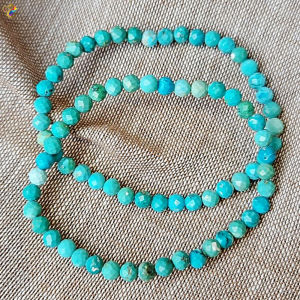 Collection Grade Natural Faceted Hubei Turquoise Bracelet