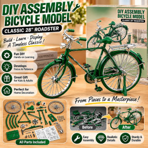 Vintage Bicycle Building Blocks Retro Assembly Model Educational 3D Puzzle Toy Classic Roadster Display Kit DIY Construction Toy for Enthusiasts