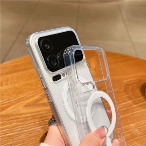 Transparent Acrylic For Magsafe Wireless Charging Case for Xiaomi Mi 17 Pro Max 15T Pro Shockproof Armor PC+TPU Magnetic Cover