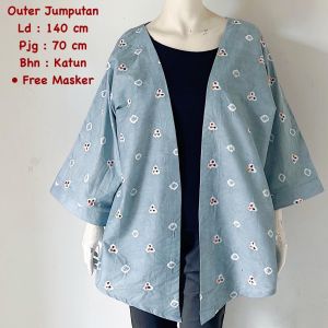 Outer Jumputan Wanita Dewasa Modern Mewah Cardigan Vest Batik Solo Cewek Kekinian Viral Bahan Katun Halus - DRUPADI BATIK