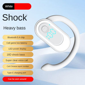 KEBETEME บลูทูธ5.3หูฟังไร้สายชุดหูฟังสเตอริโอไฮไฟต่างหูแบบหนีบดิจิตอลจอแสดงผลกีฬาไร้สายหูฟังพร้อมไมโครโฟน