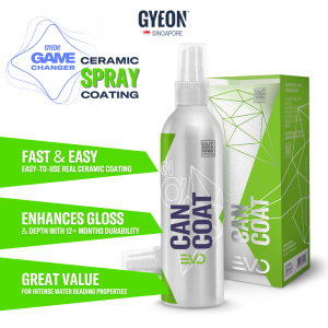 GYEON Q2 CanCoat Evo 200ml Box Kit - Fast & Easy Automotive Car Care Glossy Hydrophobic Ceramic Coating Spray