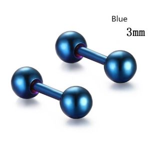 OEUVR  New Black Women Barbell Round Studs Fashion Jewelry Earrings Stud Earrings Stainless Steel Ball