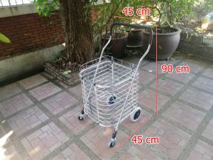 รถเข็น รถเข็นตะกร้าพับ รถเข็นพับอลูมิเนียม รถเข็นจ่ายตลาดพับได้ ไซส์ L ขนาด 40*40*90 cm / ไซส์ M ขนาด 33*34*85 cm