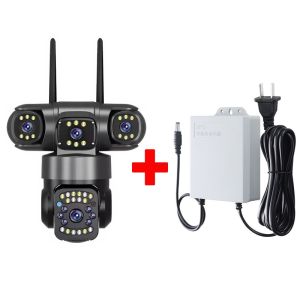 V380 HD Triple Lens Outdoor CCTV Camera Wifi Solar Human Detection And HD 1080P Night Vision With Alarm Sensor Smart Camera CCTV With Voice
