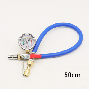 Car Tire Inflator Gauge Silicone Oil Pressure Gauge with Explosion-Proof Hose