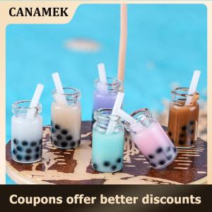 【 CANAMEK 】 3Pcs 1:12 Dollhouse miniature milk tea cups mini toys doll house decoration